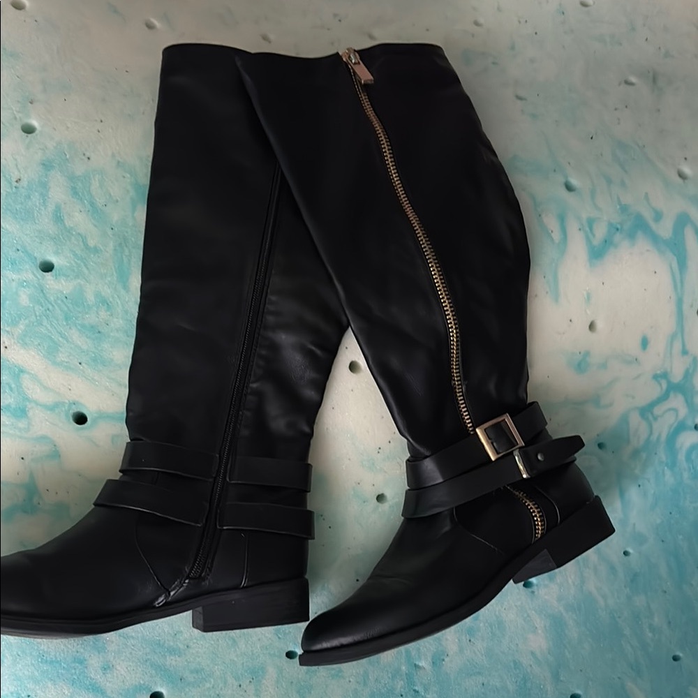 Black Knee-High Boots